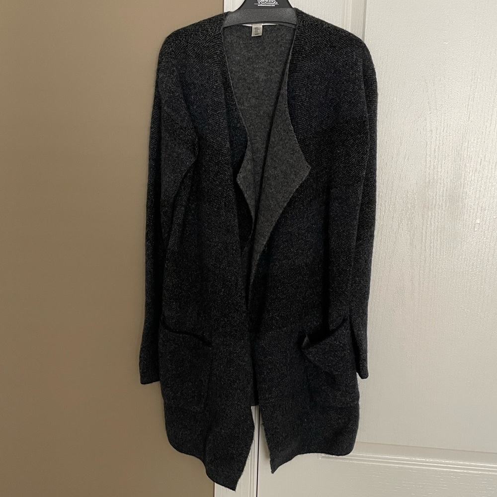 Max Studio Women’s Striped Wool/Yak Hair Blend Cardigan Sweater.